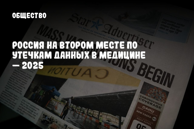 Россия на втором месте по утечкам данных в медицине — 2025
